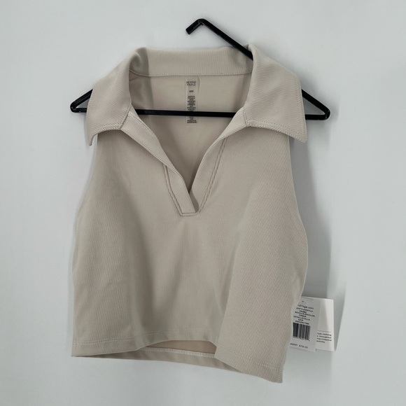 Beyond Yoga Heather Rib Prep Cropped Tank In Cream Heather - Picture 2 of 10